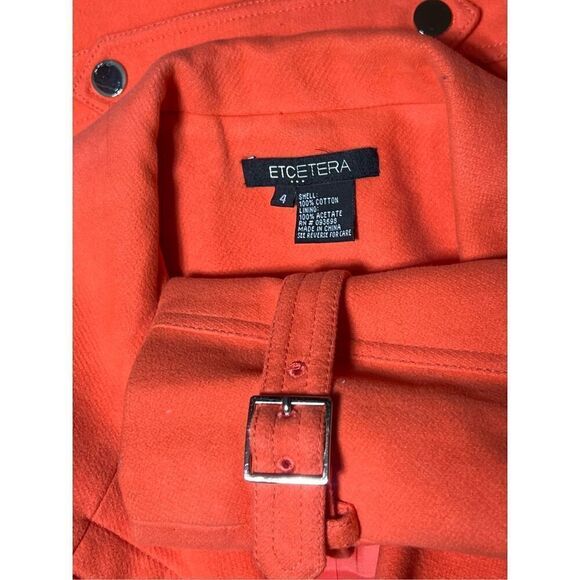 Etcetera Melon Color Moto Jacket Blazer Size 4 - Picture 5 of 5
